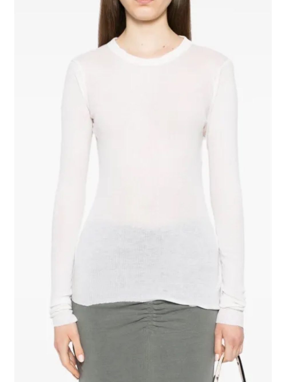 James Peres Women's Long Sleeve Crewneck Top - Ivory